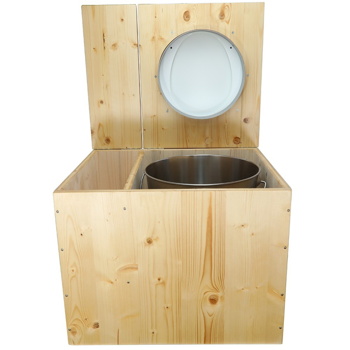  Toilette sèche en bois huilé avec bac intégré
