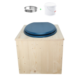 Toilette sèche en bois avec seau 22 Litres plastique