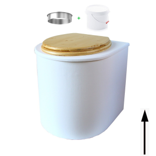 toilette sèche rehaussé arrondie bois blanc