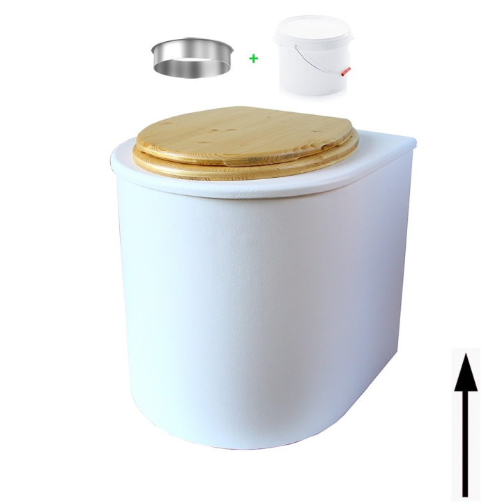toilette sèche rehaussé arrondie bois blanc