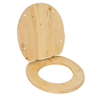 ensemble abattant et lunette pour toilette sèche en bois huilé
