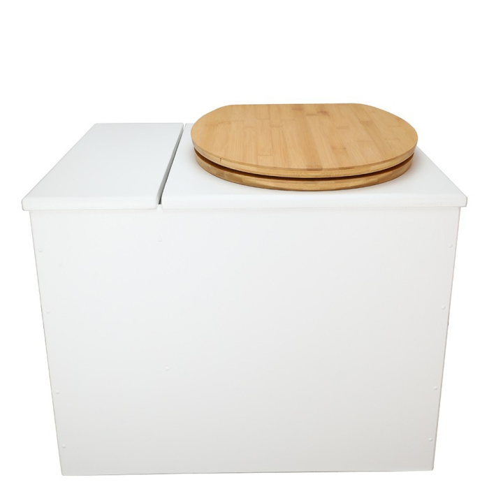  abattant bambou seau inox et bavette inox. Hauteur PMR 50 cm.