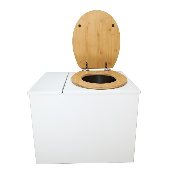  Toilette sèche en bois blanc avec bac intégré