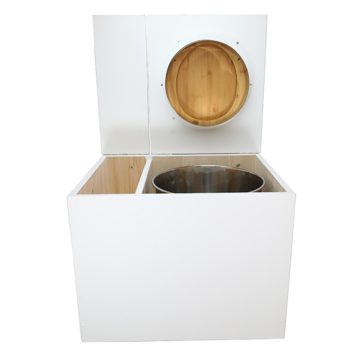  Toilette sèche en bois blanc avec bac intégré