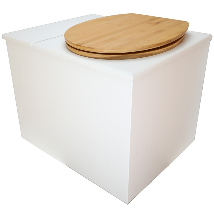  abattant bambou seau inox et bavette inox. Hauteur PMR 50 cm.