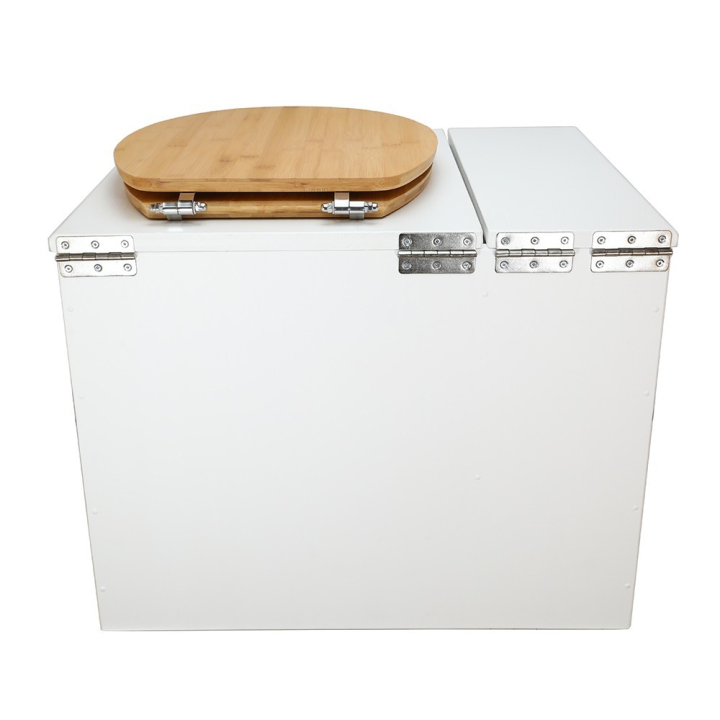  Toilette sèche en bois blanc avec bac intégré