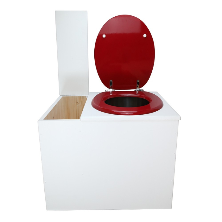  Toilette sèche en bois blanc avec bac intégré