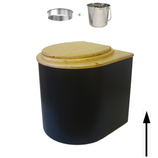 Toilette sèche arrondie noire