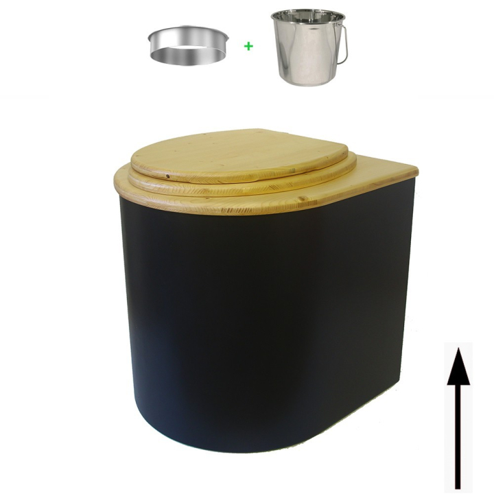 Toilette sèche arrondie noire