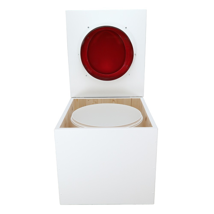  Toilette sèche de couleur blanche complète avec seau plastique 22L