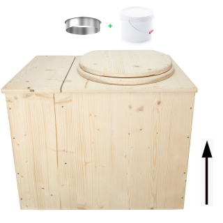 Toilette sèche avec bac à copeaux de bois intégré