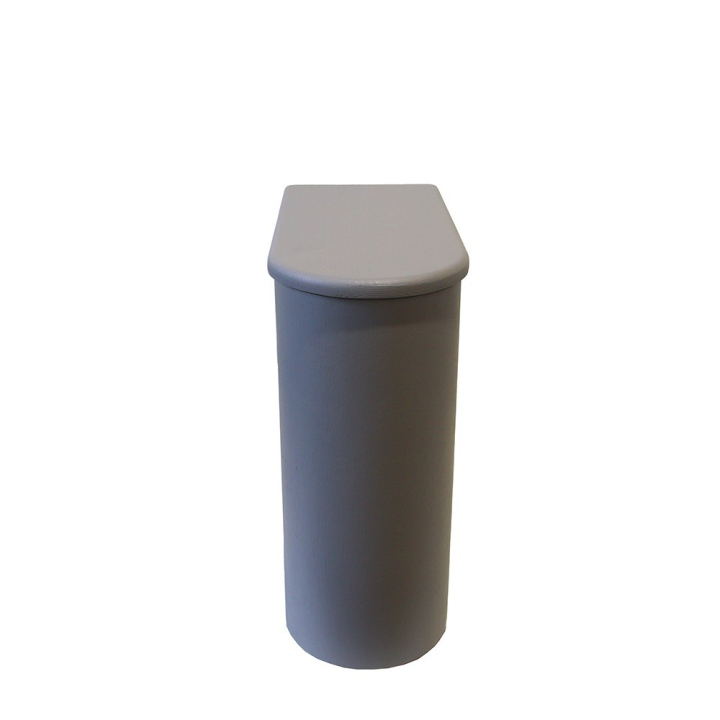  Bac à copeaux de bois gris arrondi avec couvercle pour toilette sèche - modèle rehaussé