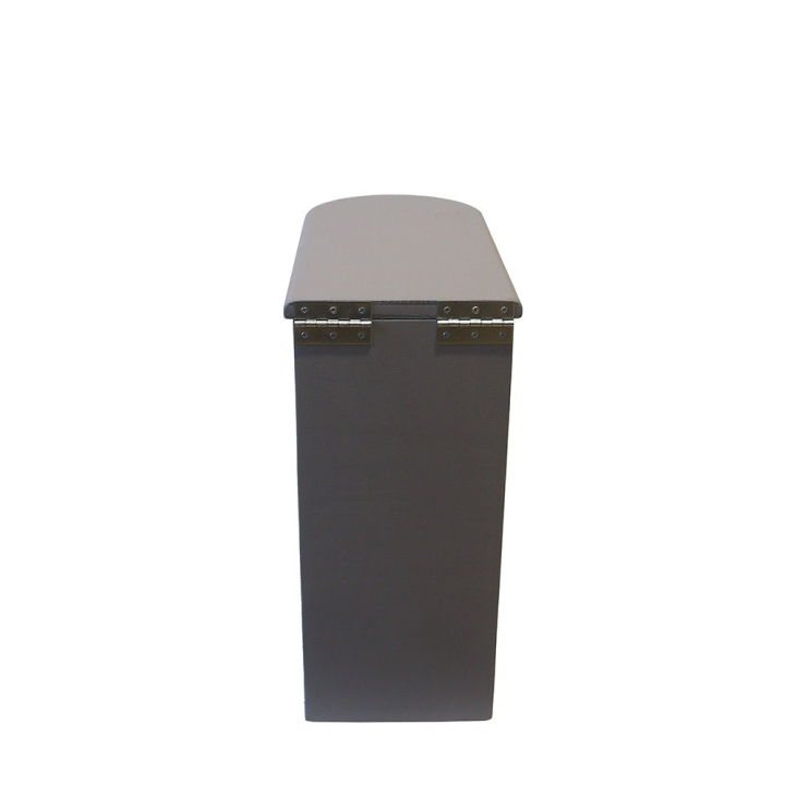  Bac à copeaux de bois gris arrondi avec couvercle pour toilette sèche - modèle rehaussé
