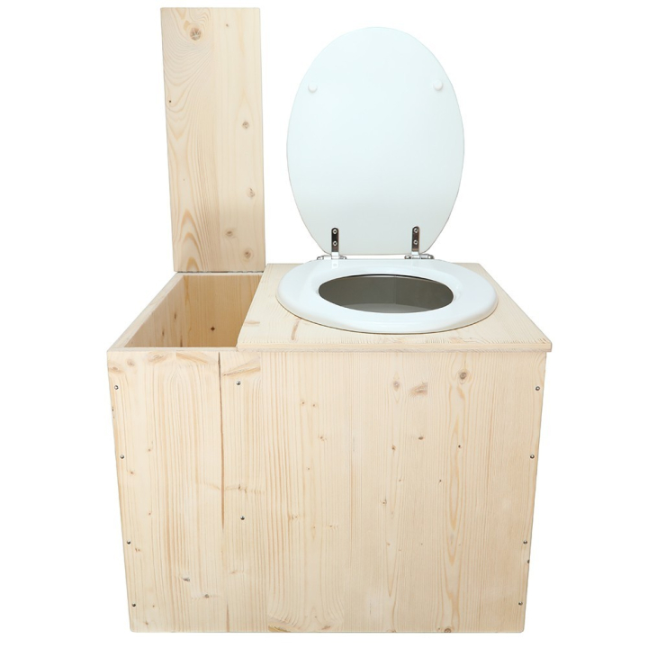  livré avec bavette inox et seau 22L plastique Abattant blanc