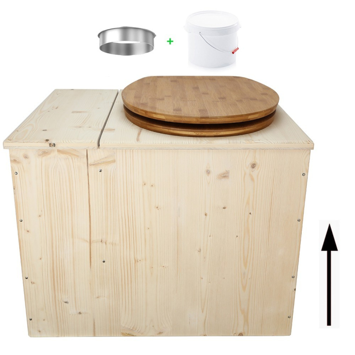 Toilette sèche rehaussée avec bac à copeaux de bois intégré