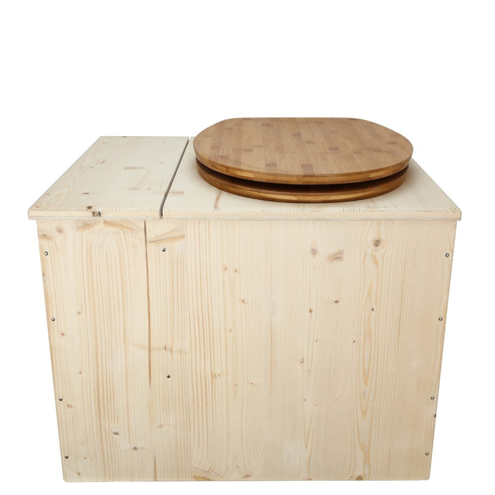  livré avec bavette inox et seau 22L plastique Abattant bambou