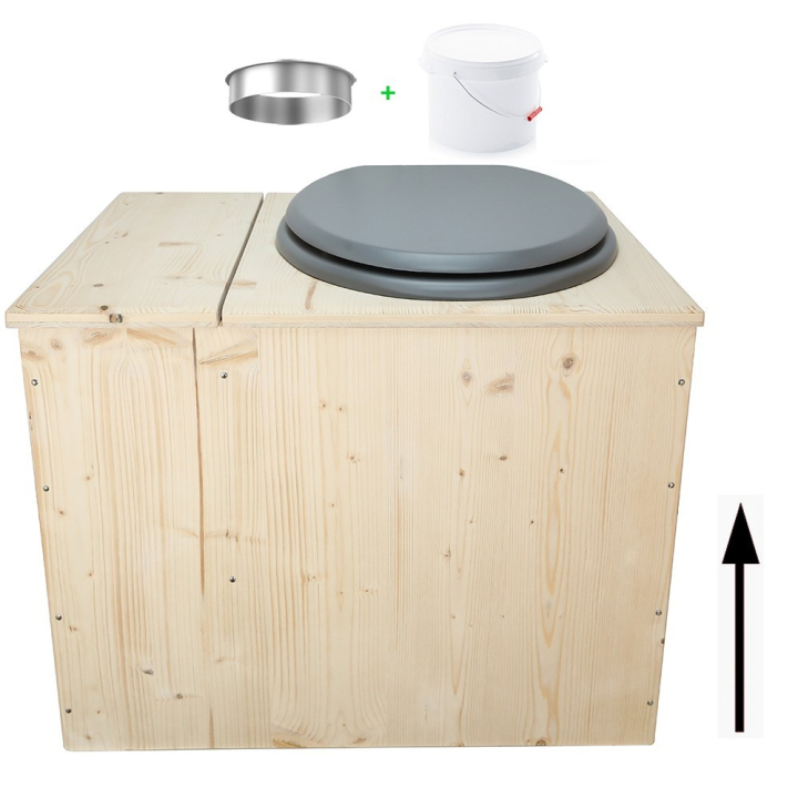 Toilette sèche rehaussée avec bac à copeaux de bois intégré