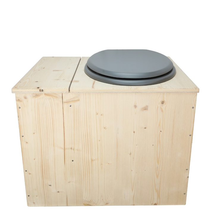 livré avec bavette inox et seau 22L plastique Abattant gris