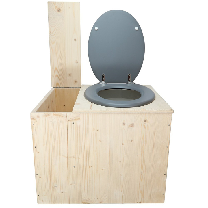  livré avec bavette inox et seau 22L plastique Abattant gris