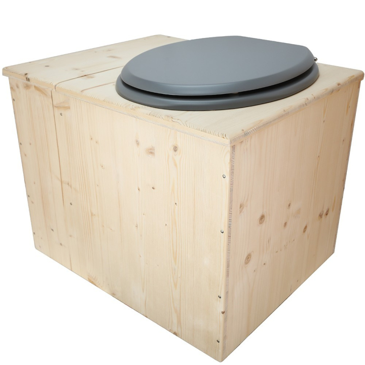  livré avec bavette inox et seau 22L plastique Abattant gris