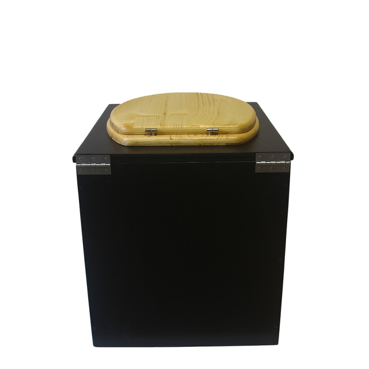  abattant bois huilé. Livré avec bavette inox et seau plastique 22L