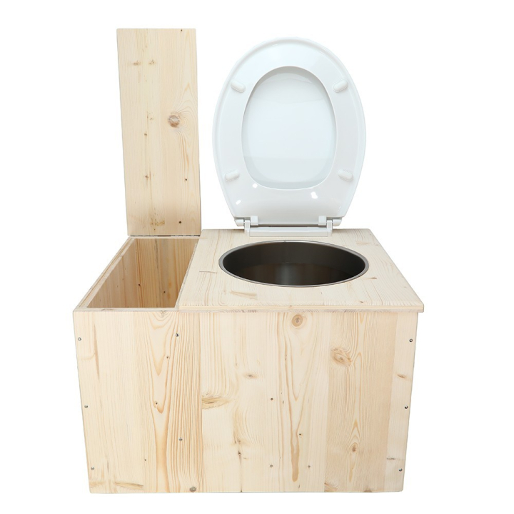  Toilette sèche avec bac en bois brut