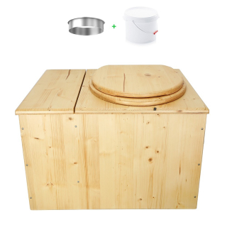 Toilette sèche huilée avec bac à copeaux de bois