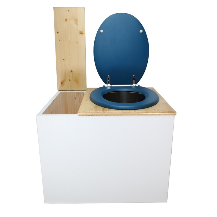  Toilette sèche en bois blanc/huilé avec bac intégré