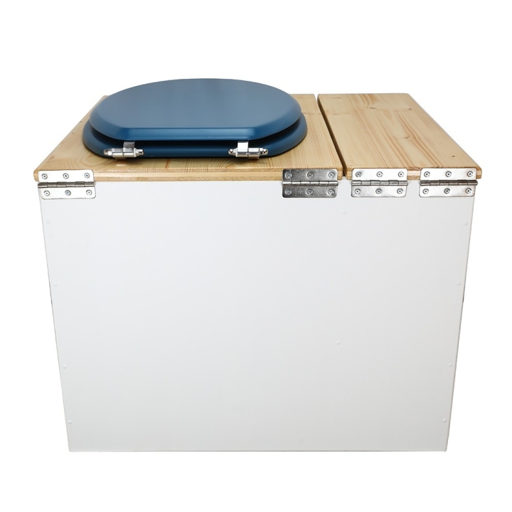  Toilette sèche en bois blanc/huilé avec bac intégré