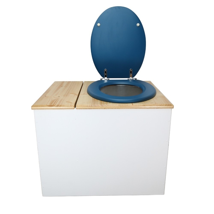  Toilette sèche en bois blanc/huilé avec bac intégré