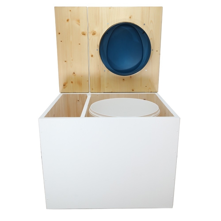  Toilette sèche en bois blanc/huilé avec bac intégré