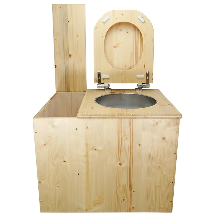  Toilette sèche rehaussée huilée avec bac à copeaux de bois