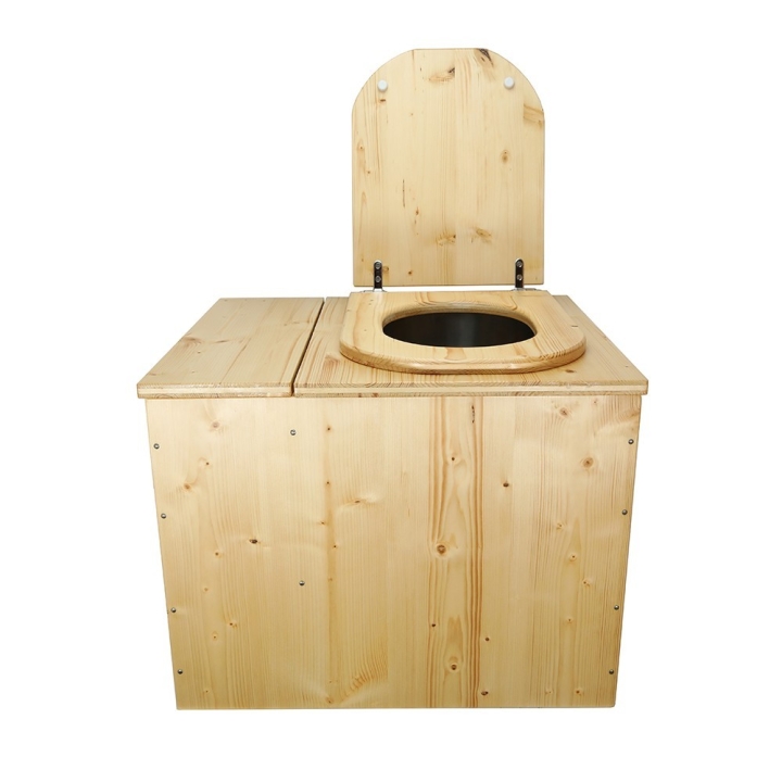  Toilette sèche rehaussée en bois huilé avec bac