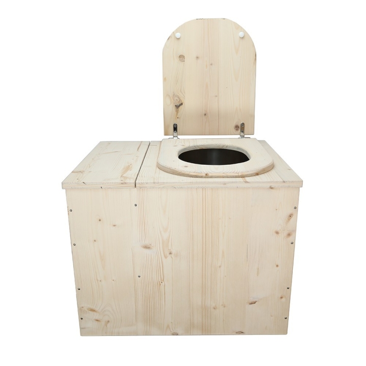  Toilette sèche rehaussée avec bac à copeaux de bois vendue avec bavette inox