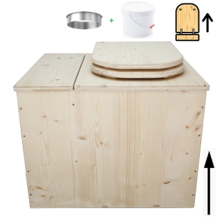 Toilette sèche rehaussée avec bac à copeaux de bois intégré