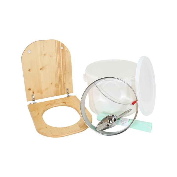 Kit fabrication toilette sèche auto-constructeur DIY - abattant forme "D" huilé