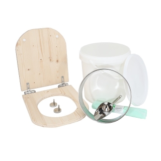 Kit fabrication toilette sèche auto-constructeur DIY - abattant forme "D" brut déclipsable