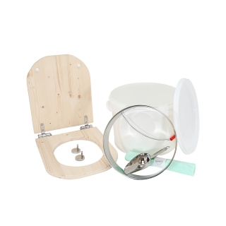 Kit fabrication toilette sèche auto-constructeur DIY - abattant forme "D" brut déclipsable