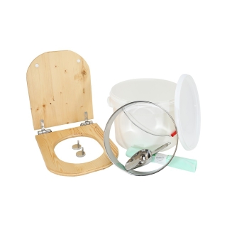 Kit fabrication toilette sèche auto-constructeur DIY - abattant forme "D" huilé déclipsable