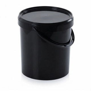 seau plastique alimentaire 20 litres noir pour toilettes sèches