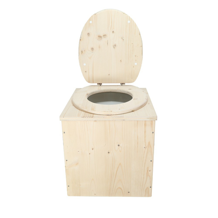  Toilette sèche en bois avec seau 20L plastique et bavette inox