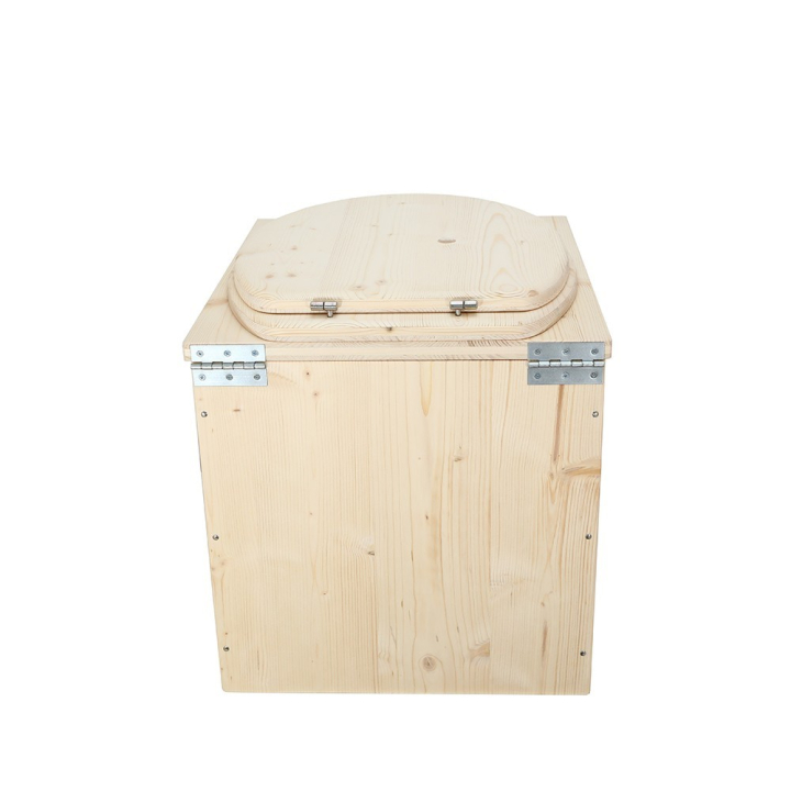  Toilette sèche en bois avec seau 20L plastique et bavette inox